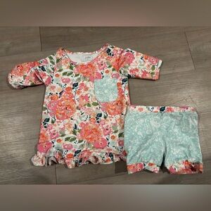 Sweet honey floral short pj set Sz 8